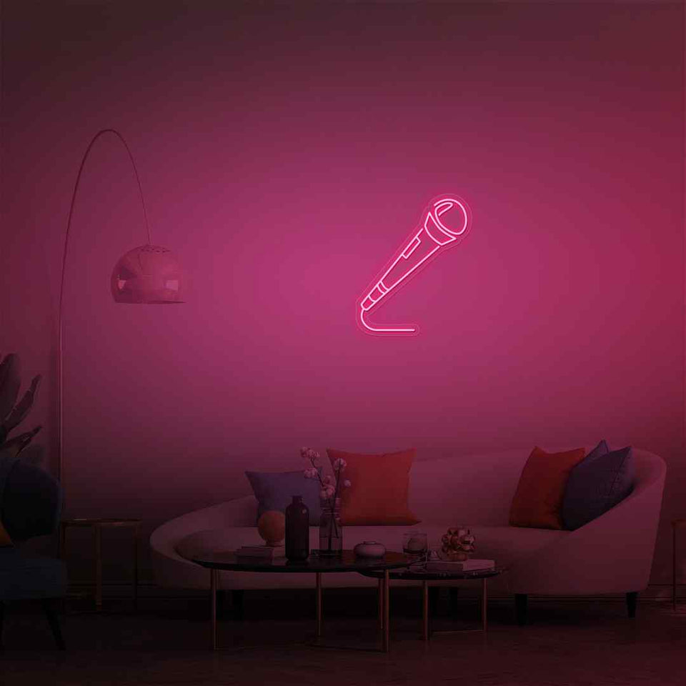 Microphone neon sign