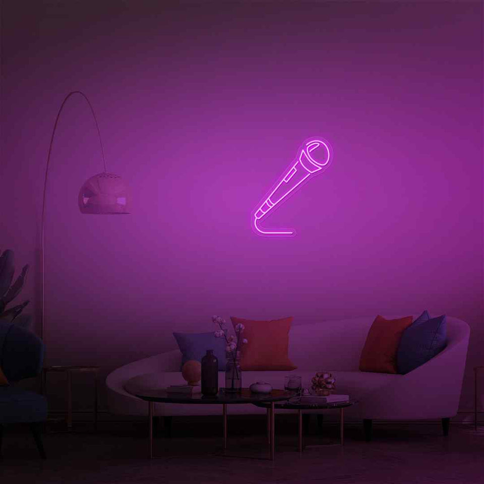 Microphone neon sign