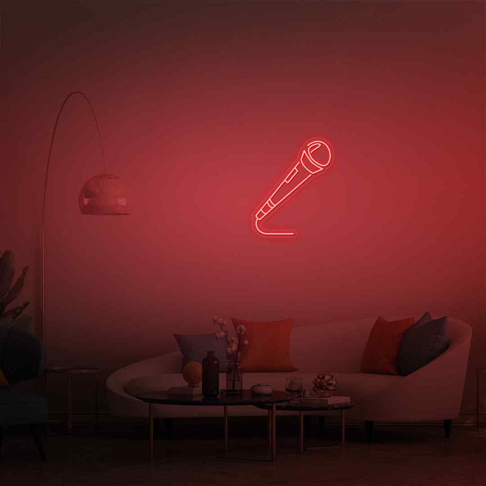 Microphone neon sign