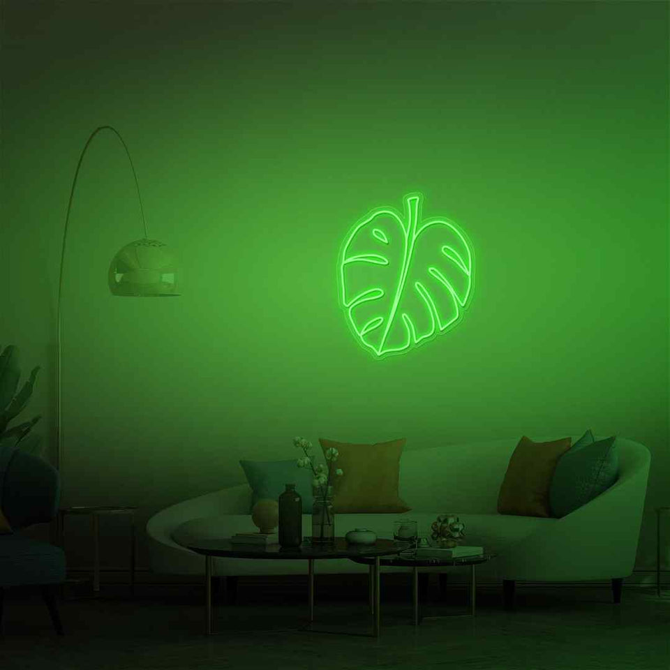 Monstera leaf neon sign