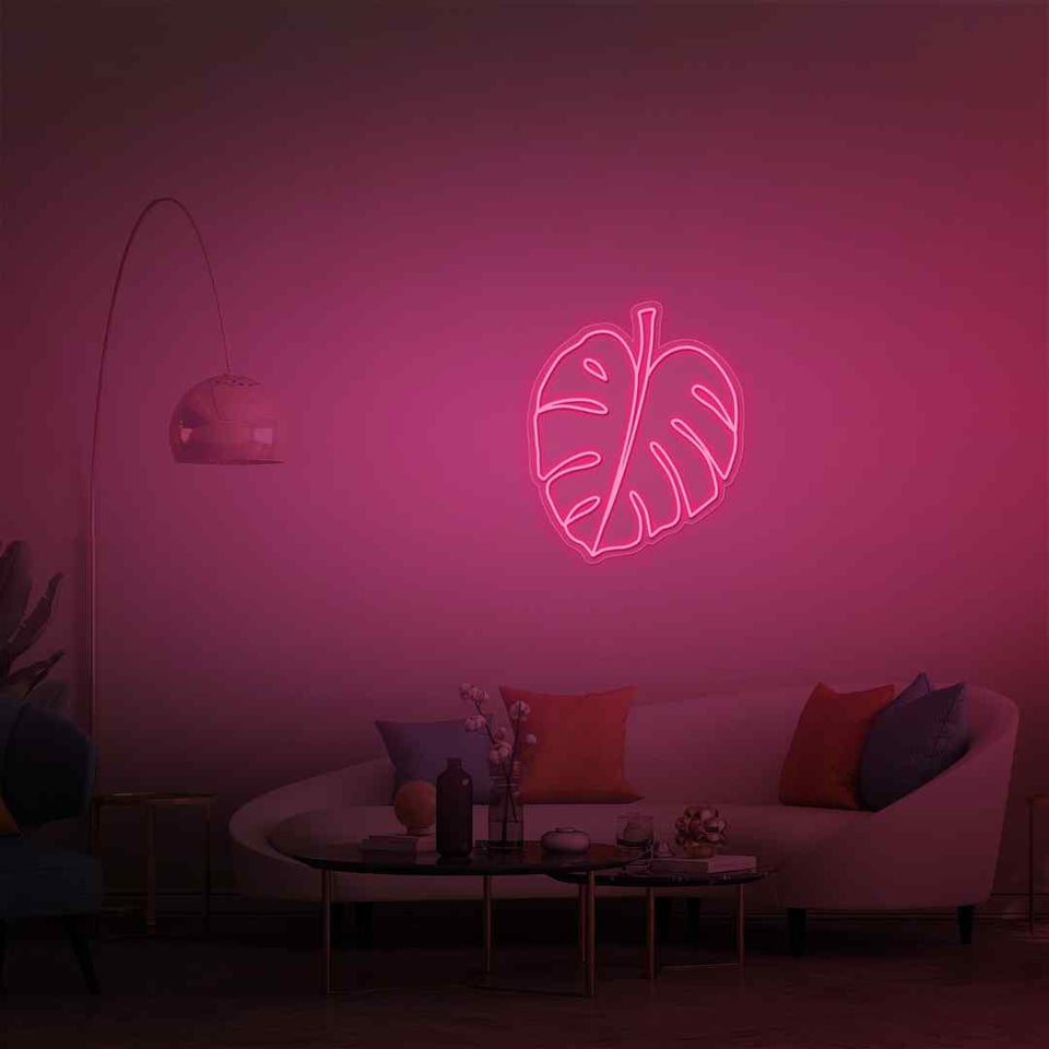Monstera leaf neon sign
