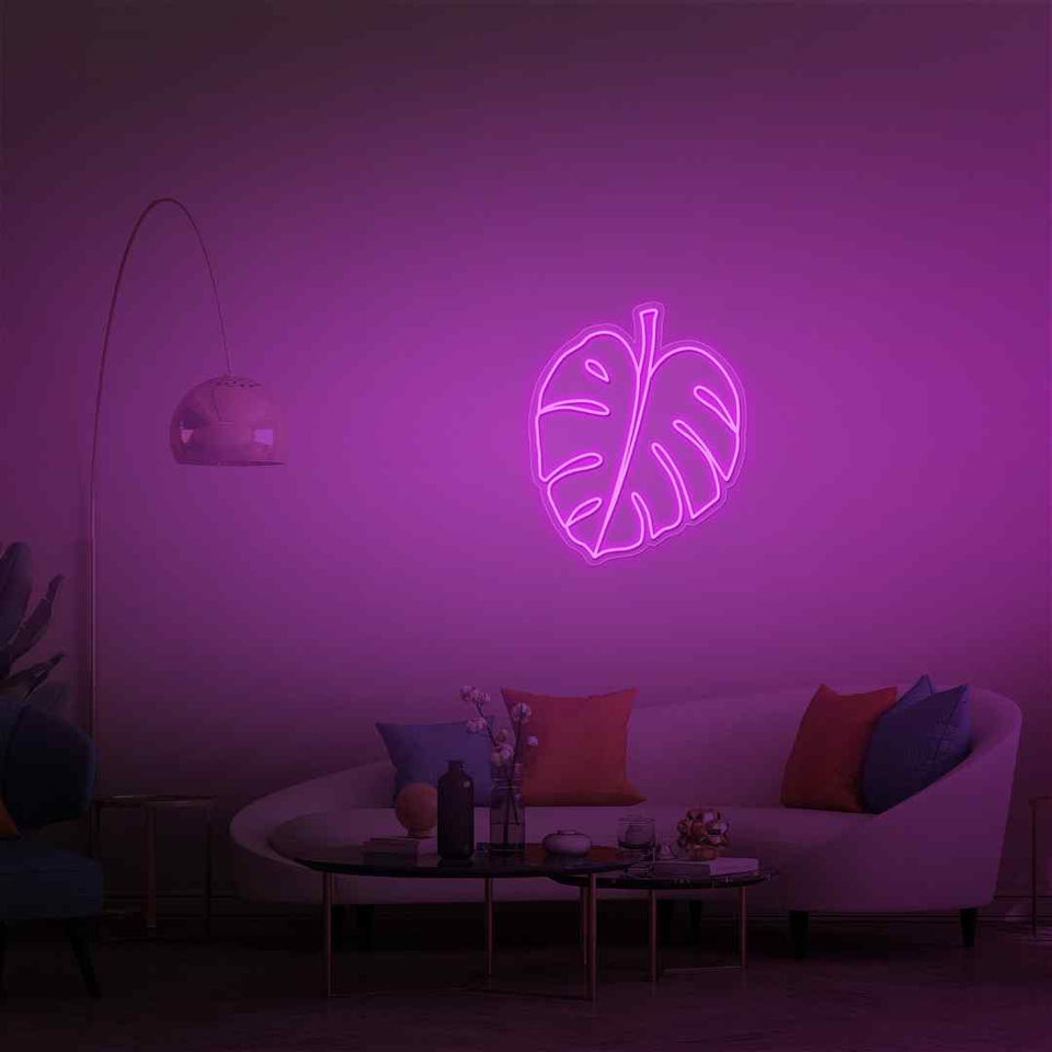 Monstera leaf neon sign