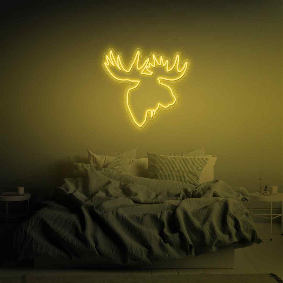 Moose head neon sign