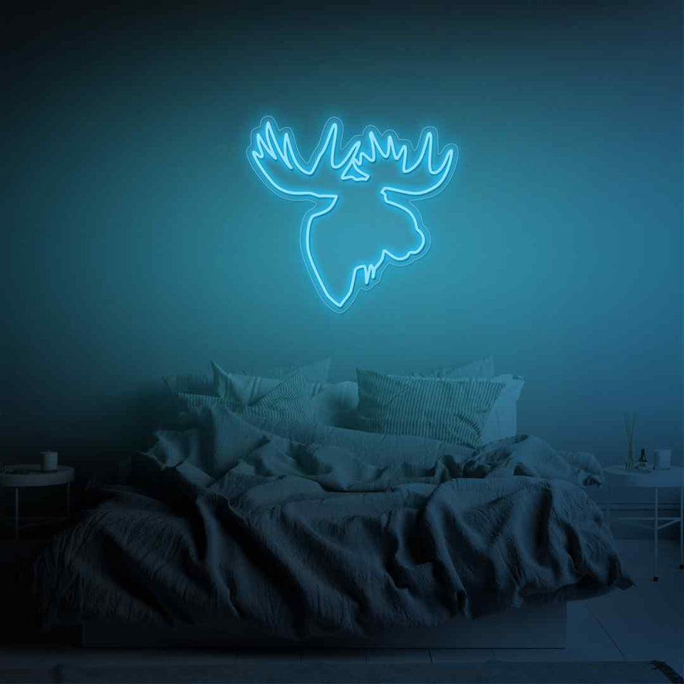Moose head neon sign
