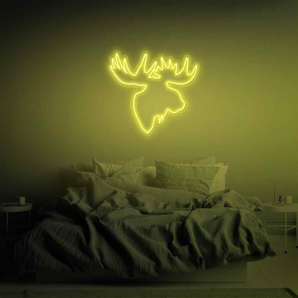 Moose head neon sign