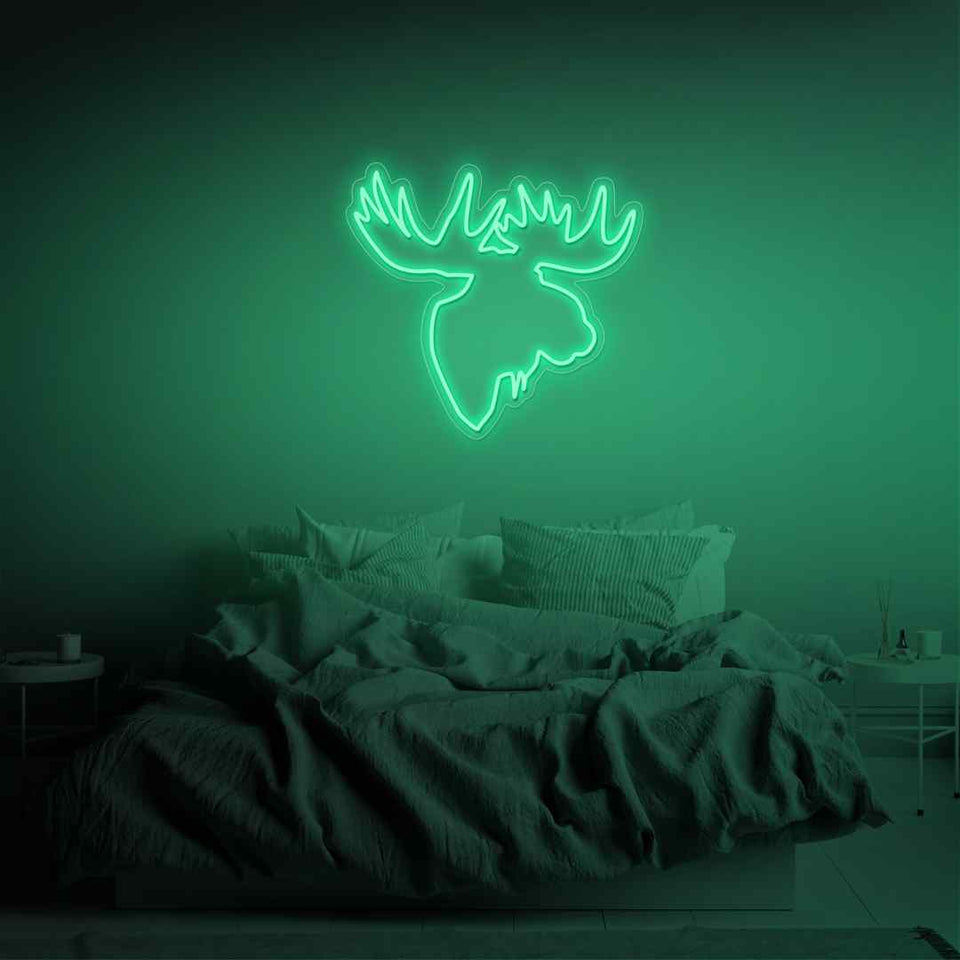 Moose head neon sign