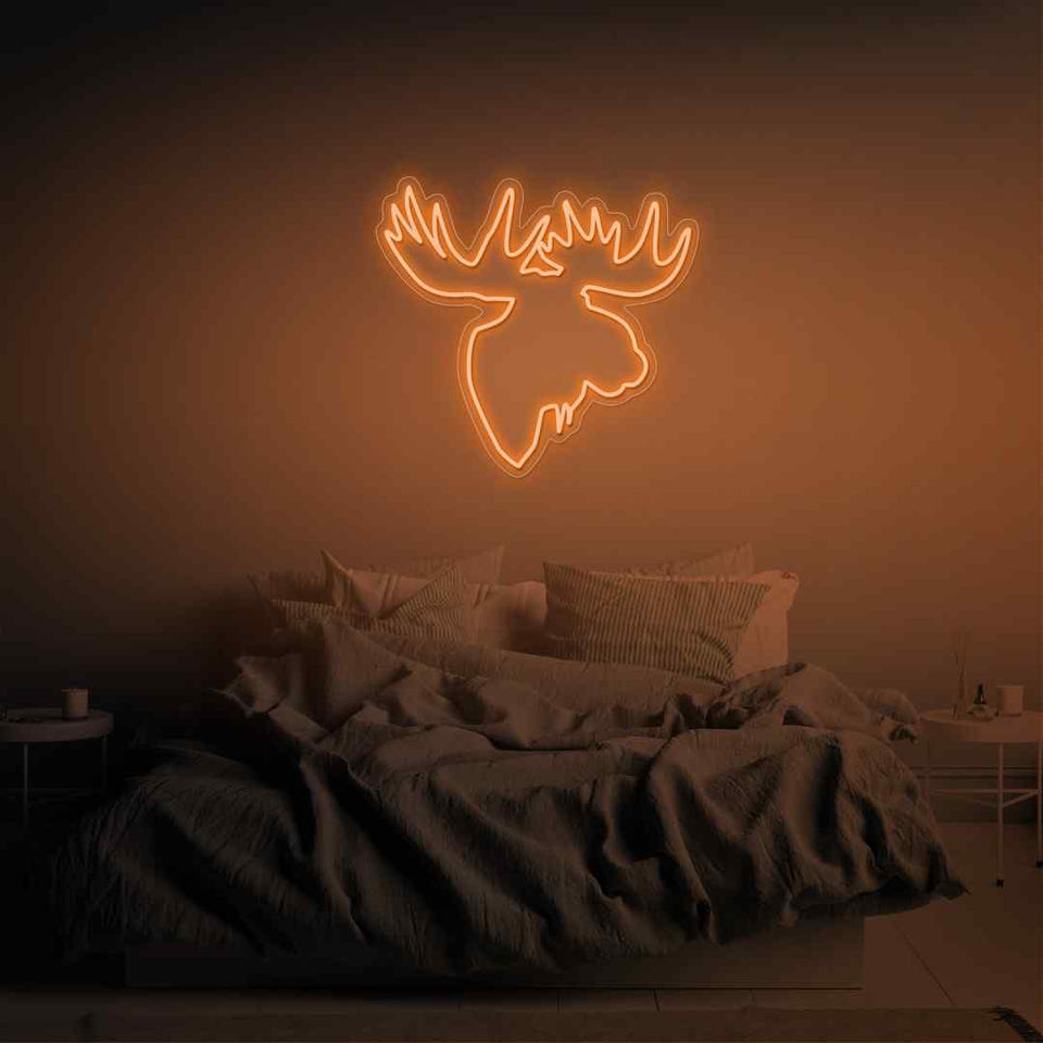 Moose head neon sign