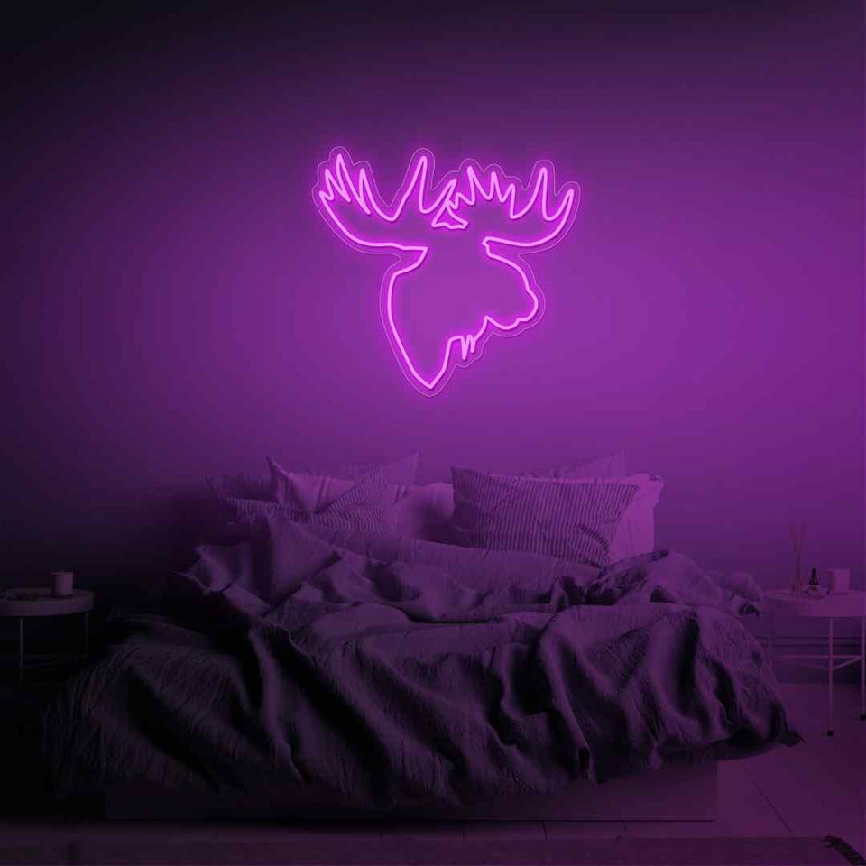 Moose head neon sign