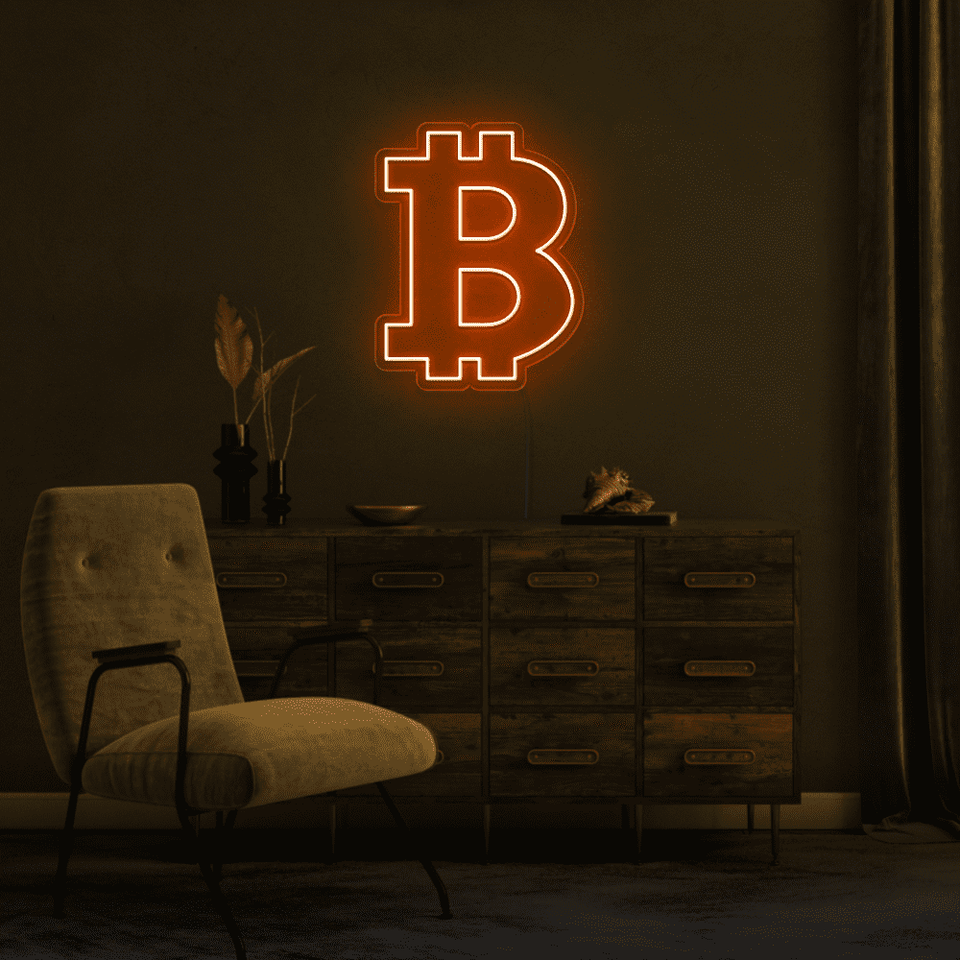 BITCOIN ORANGE COLOR LED NEON SIGN