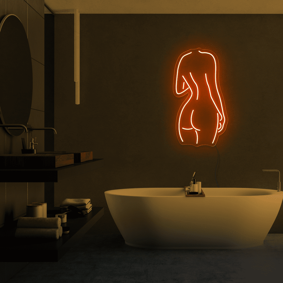 GIRL BACKSIDE ORANGE COLOR LED NEON SIGN