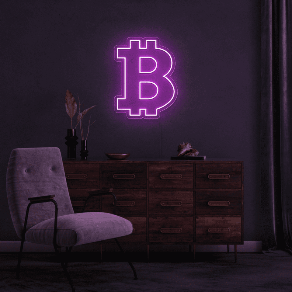 BITCOIN PINK COLOR LED NEON SIGN