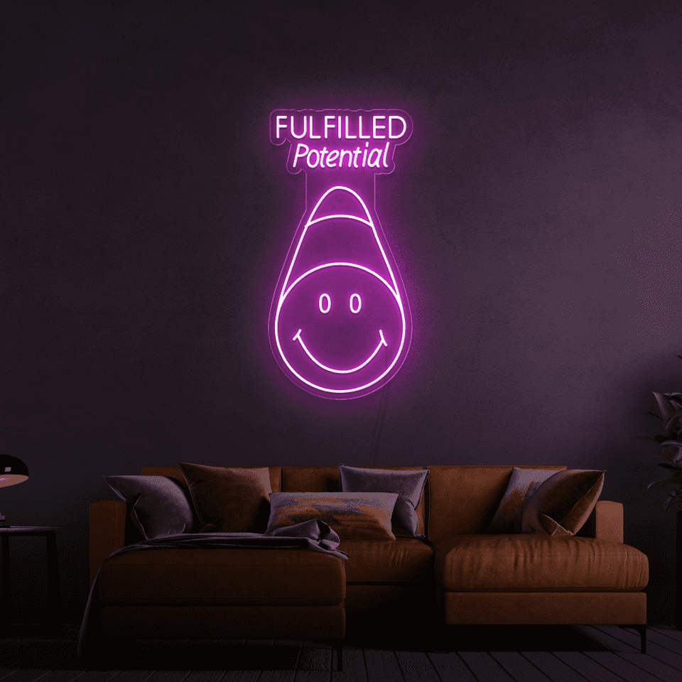 FULFILLED POTENTIAL YELLOW COLOR LED NEON SIGN