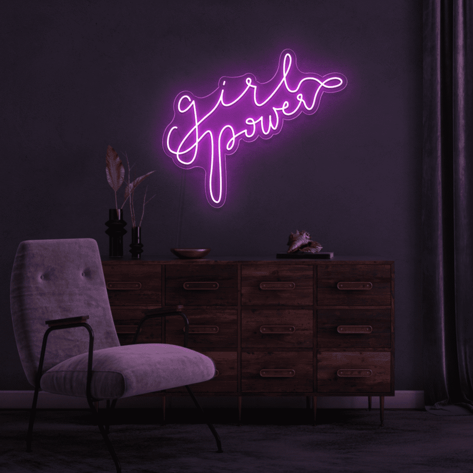 GIRL POWER PINK COLOR LED NEON SIGN