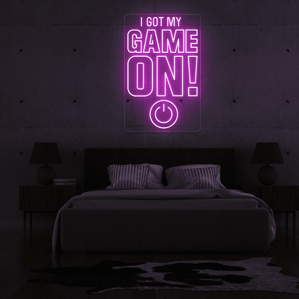 I GOT MY GAME ON pink color LED neon sign designed by neonmarvels.com
