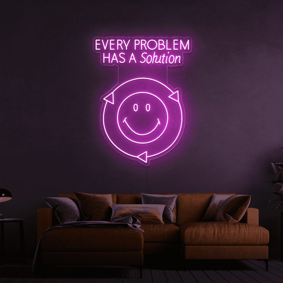 EVERY PROBLEM HAS A SOLUTION YELLOW COLOR LED NEON SIGN