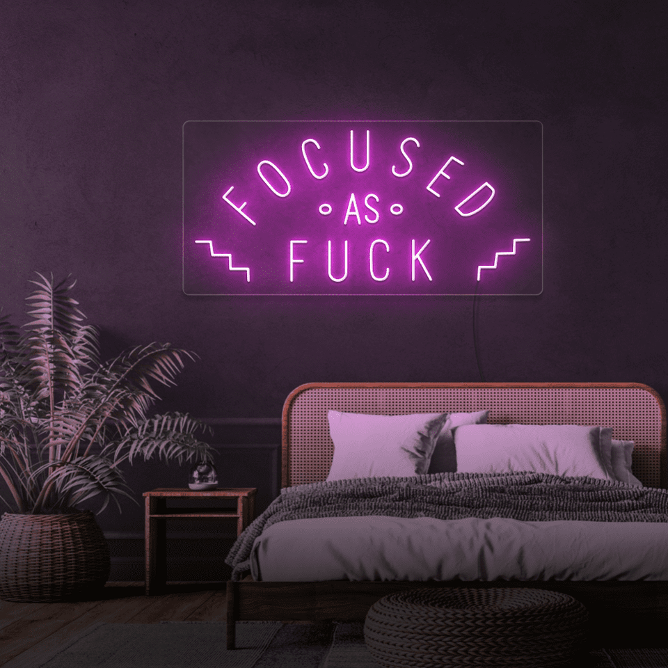 FOCUSED AS FUCK YELLOW COLOR LED NEON SIGN