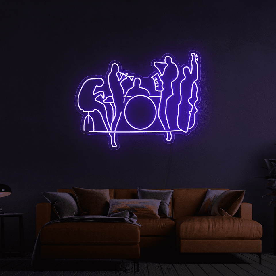 Music Band as an LED Neon sign in purple color - Made by Neon Marvels