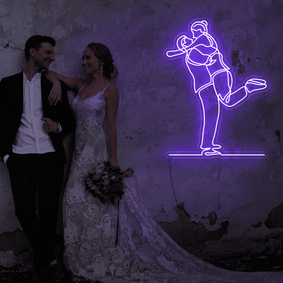 Lovely Couple LED neon sign in purple color - from Neonmarvels.com