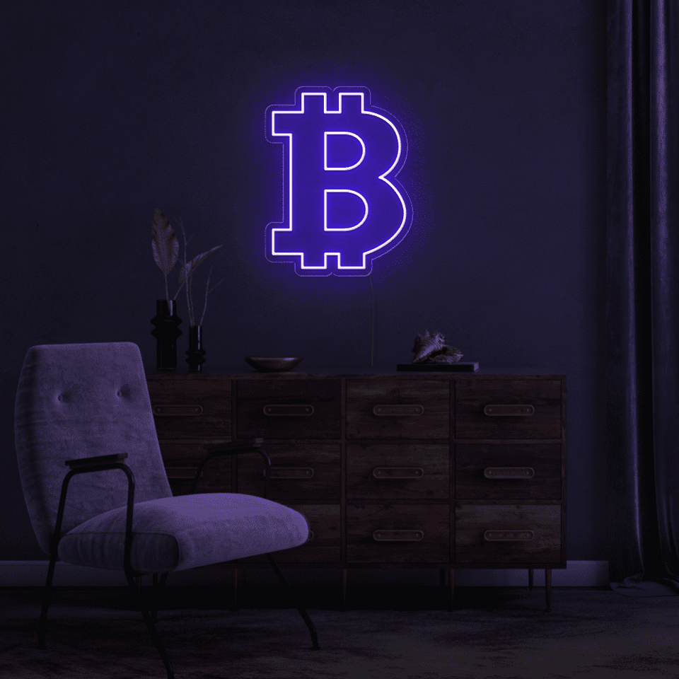 BITCOIN PURPLE COLOR LED NEON SIGN