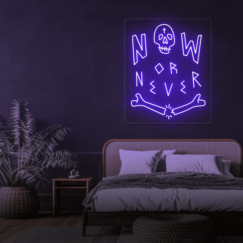 NOW OR NEVER PURPLE COLOR LED NEON SIGN