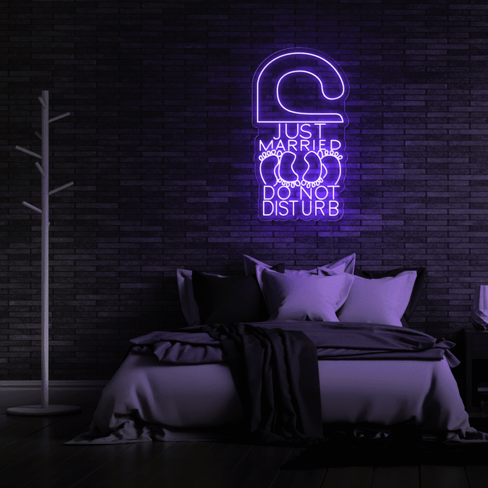 Married Couple LED neon sign in purple color by Neonmarvels.com