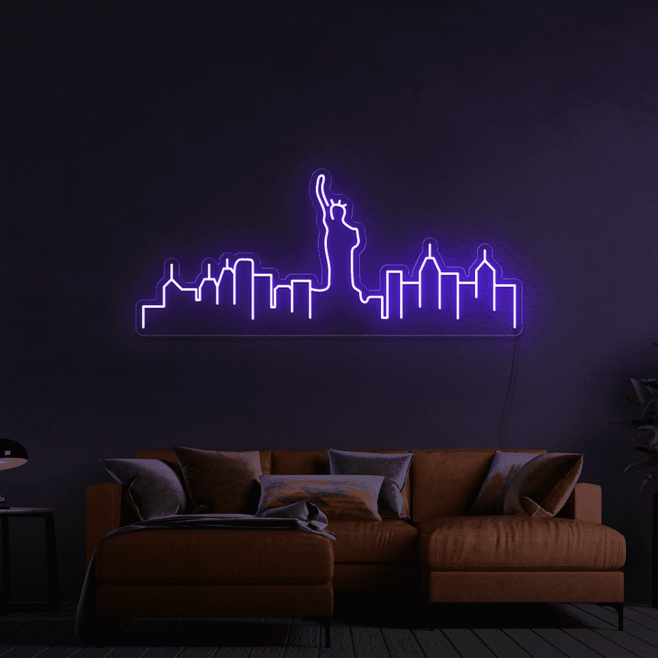 NEW YORK PURPLE COLOR LED NEON SIGN