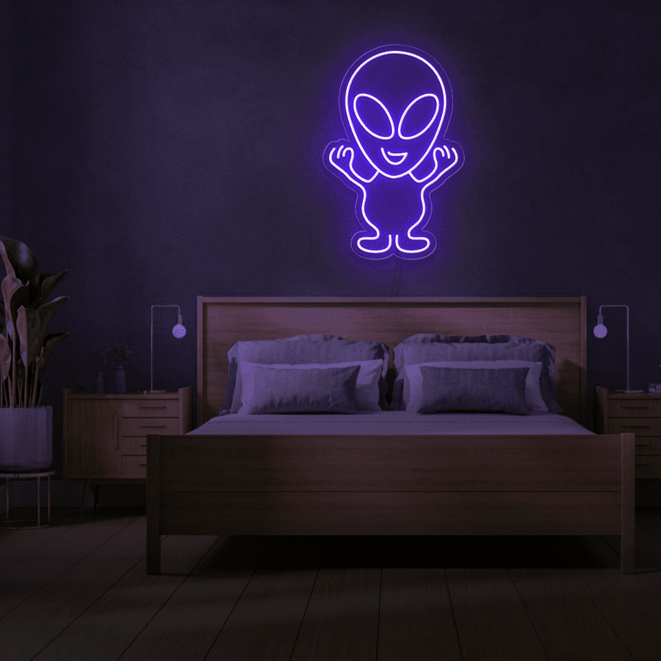 ALIEN LED Neon sign in purple color designed by Neon Marvels