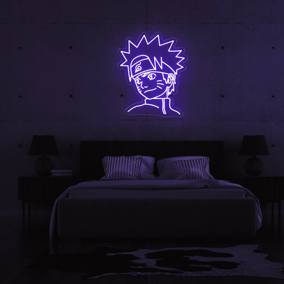 Naruto inspired LED neon sign in purple color from Neonmarvels