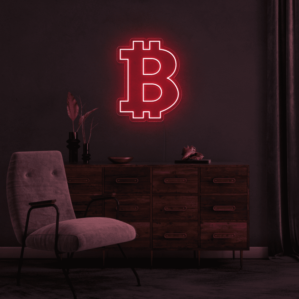 BITCOIN RED COLOR LED NEON SIGN