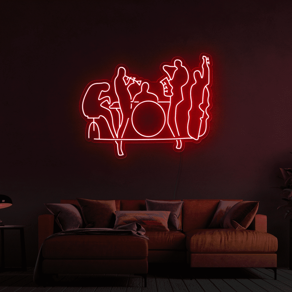 Music Band as an LED Neon sign in red color - Made by Neon Marvels