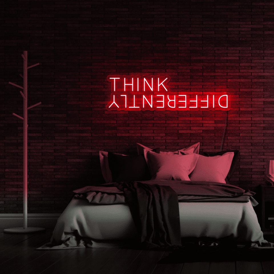 THINK DIFFERENTLY RED COLOR LED NEON SIGN