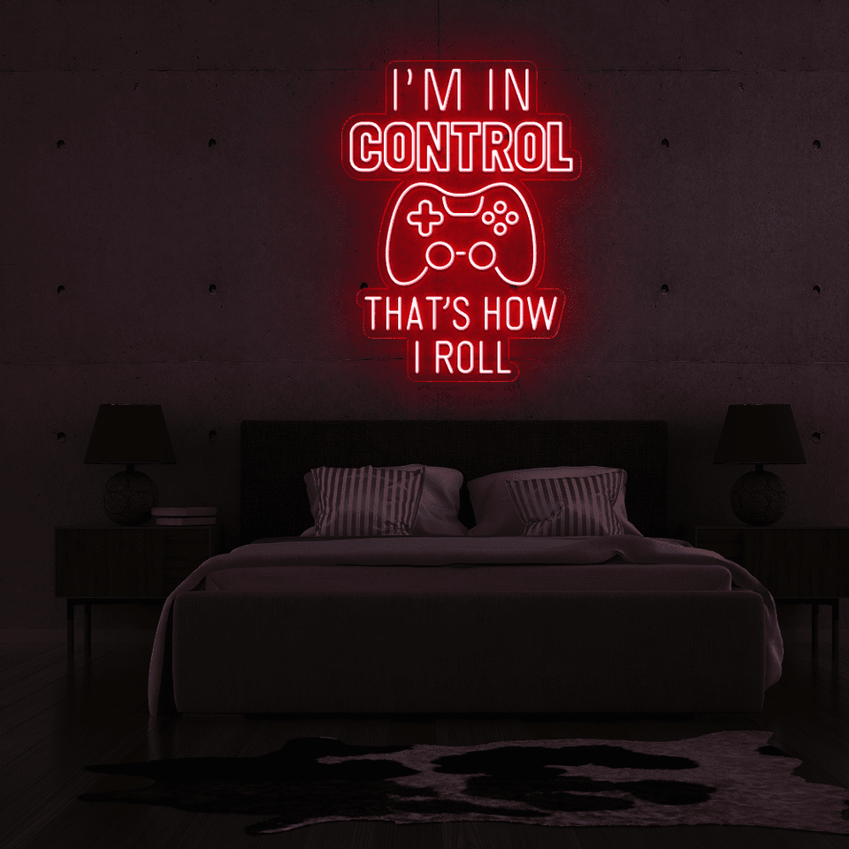 I'M IN CONTROL red color LED neon sign designed by Neonmarvels.com