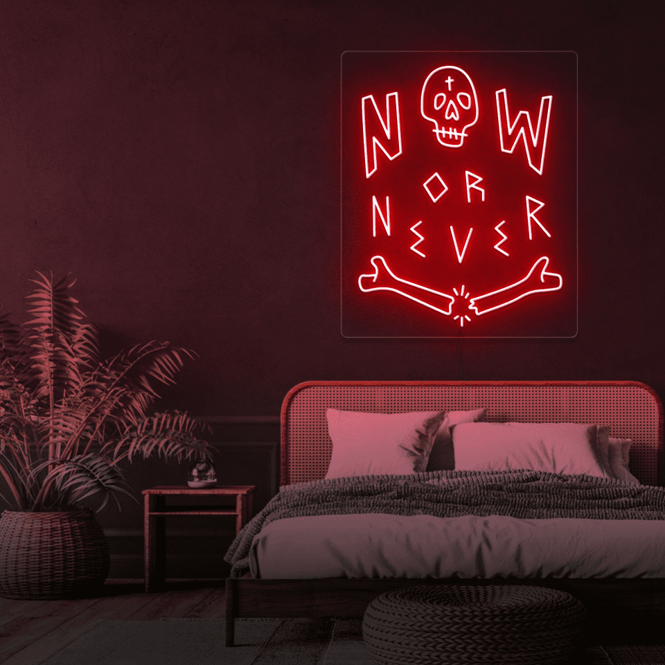 NOW OR NEVER RED COLOR LED NEON SIGN