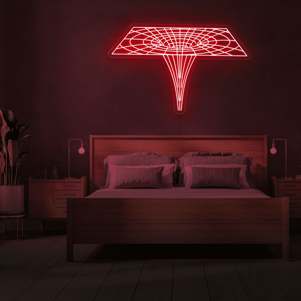 Black Hole as LED neon sign in red color designed by Neon Marvels