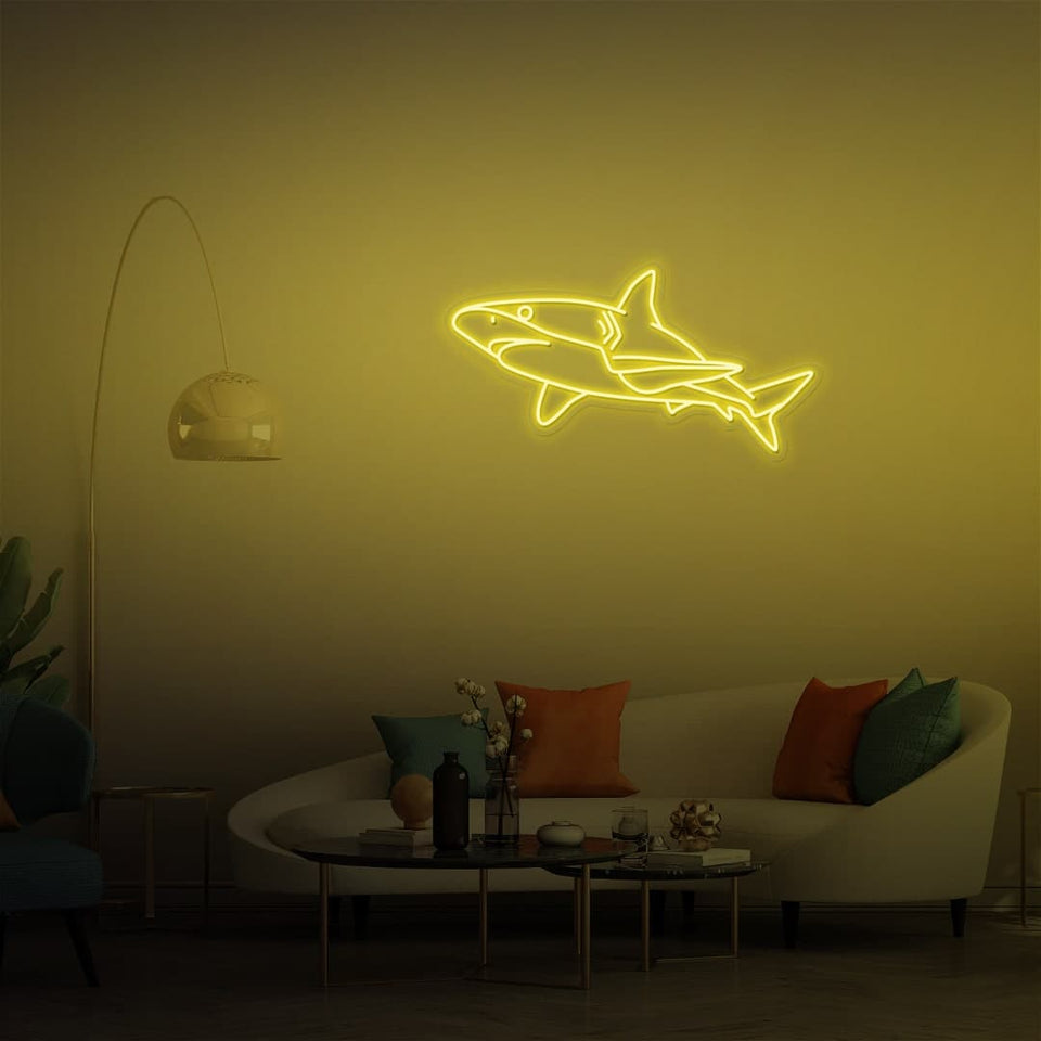 SHARK GOLDEN YELLOW COLOR NEON SIGN