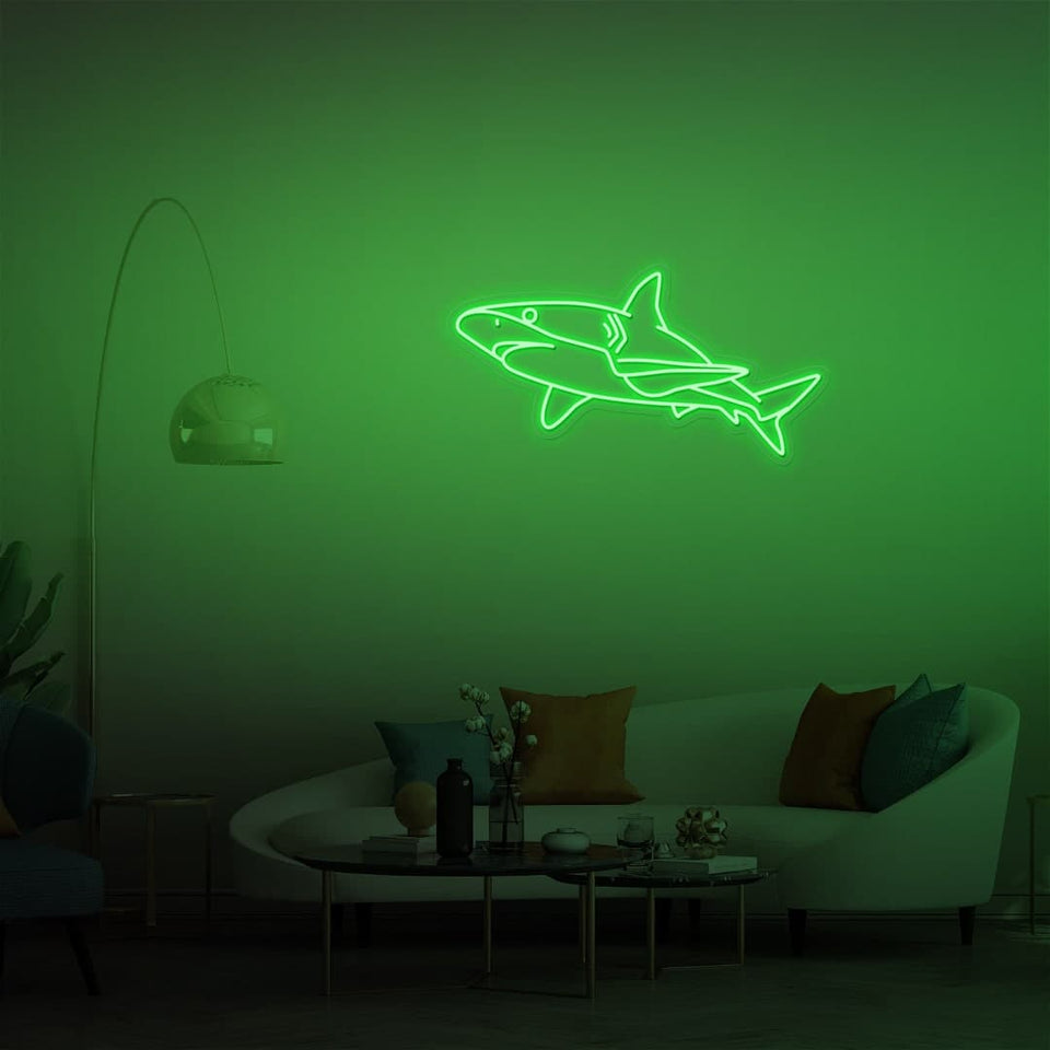 SHARK GREEN COLOR NEON SIGN