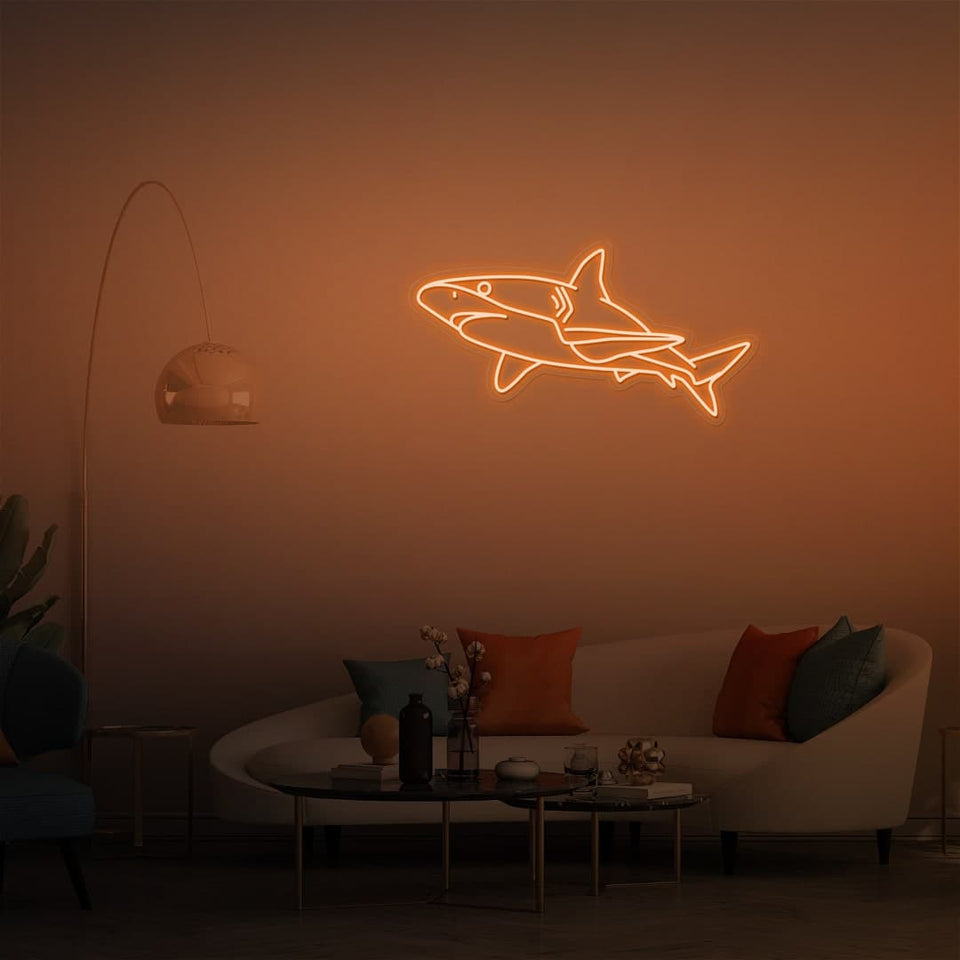 SHARK ORANGE COLOR NEON SIGN