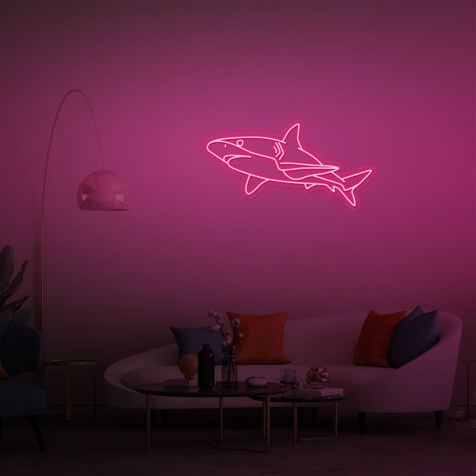SHARK PINK COLOR NEON SIGN