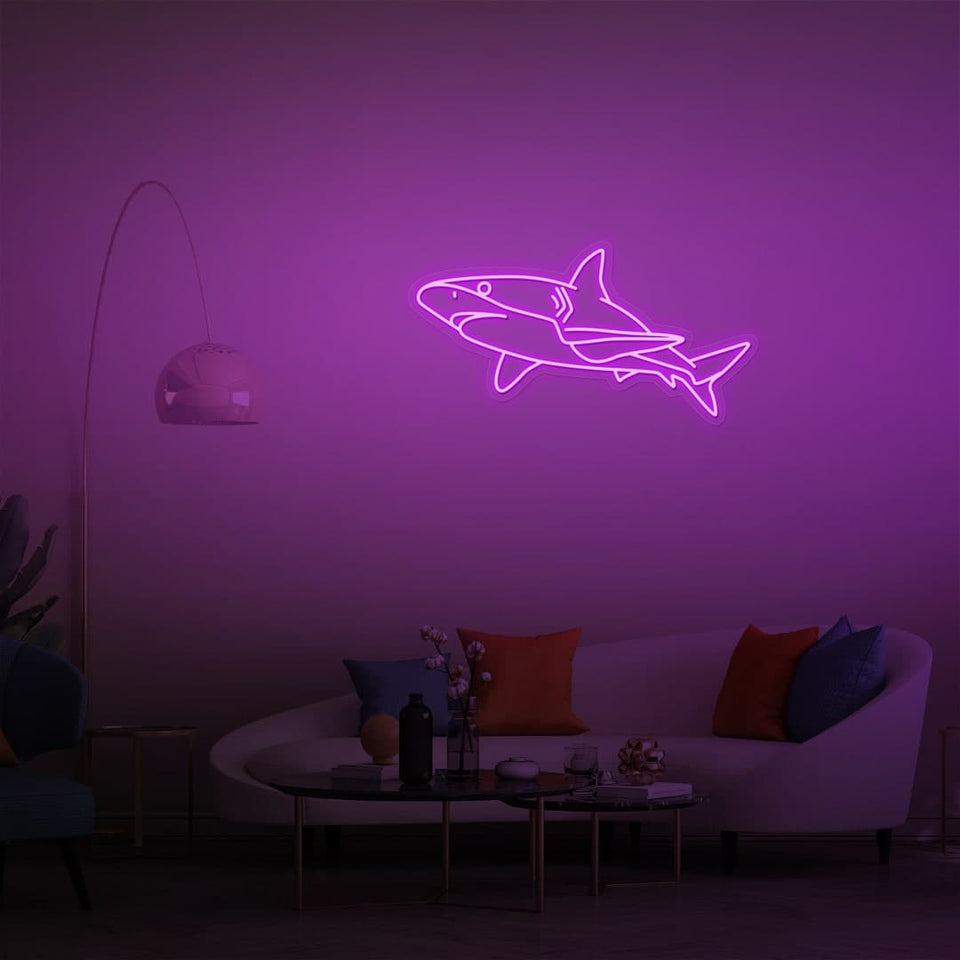SHARK PURPLE COLOR NEON SIGN