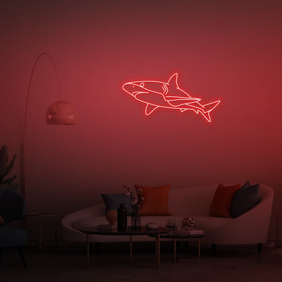 SHARK RED COLOR NEON SIGN
