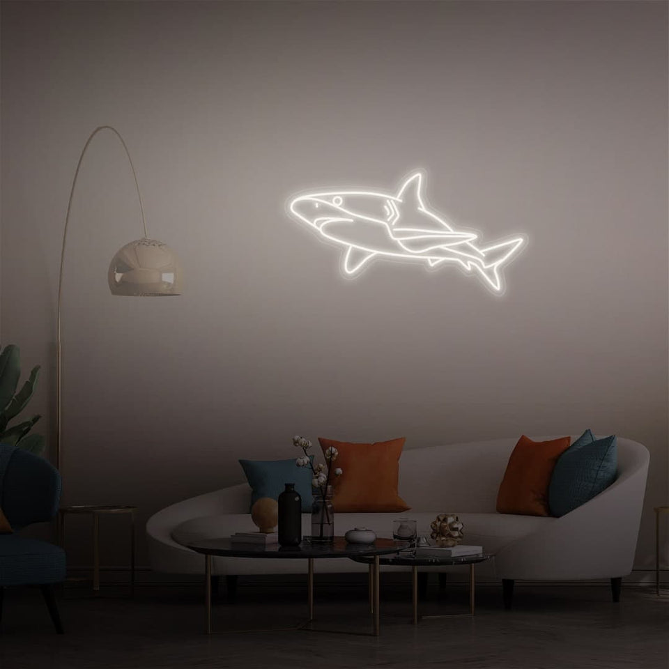 SHARK WHITE COLOR NEON SIGN