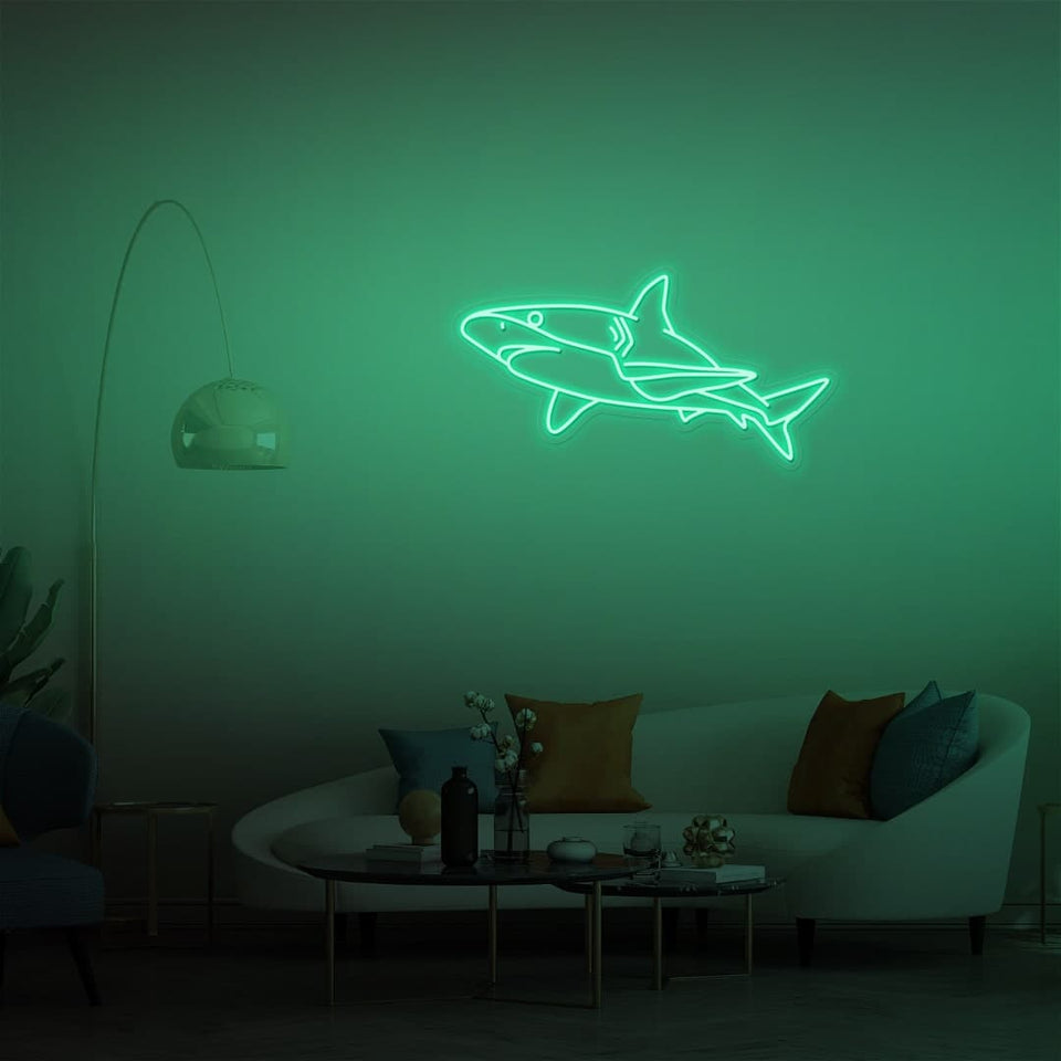 SHARK MINT GREEN COLOR NEON SIGN