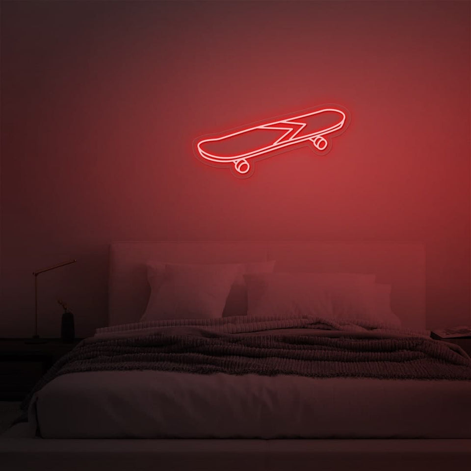 SKATEBOARD RED COLOR NEON SIGN