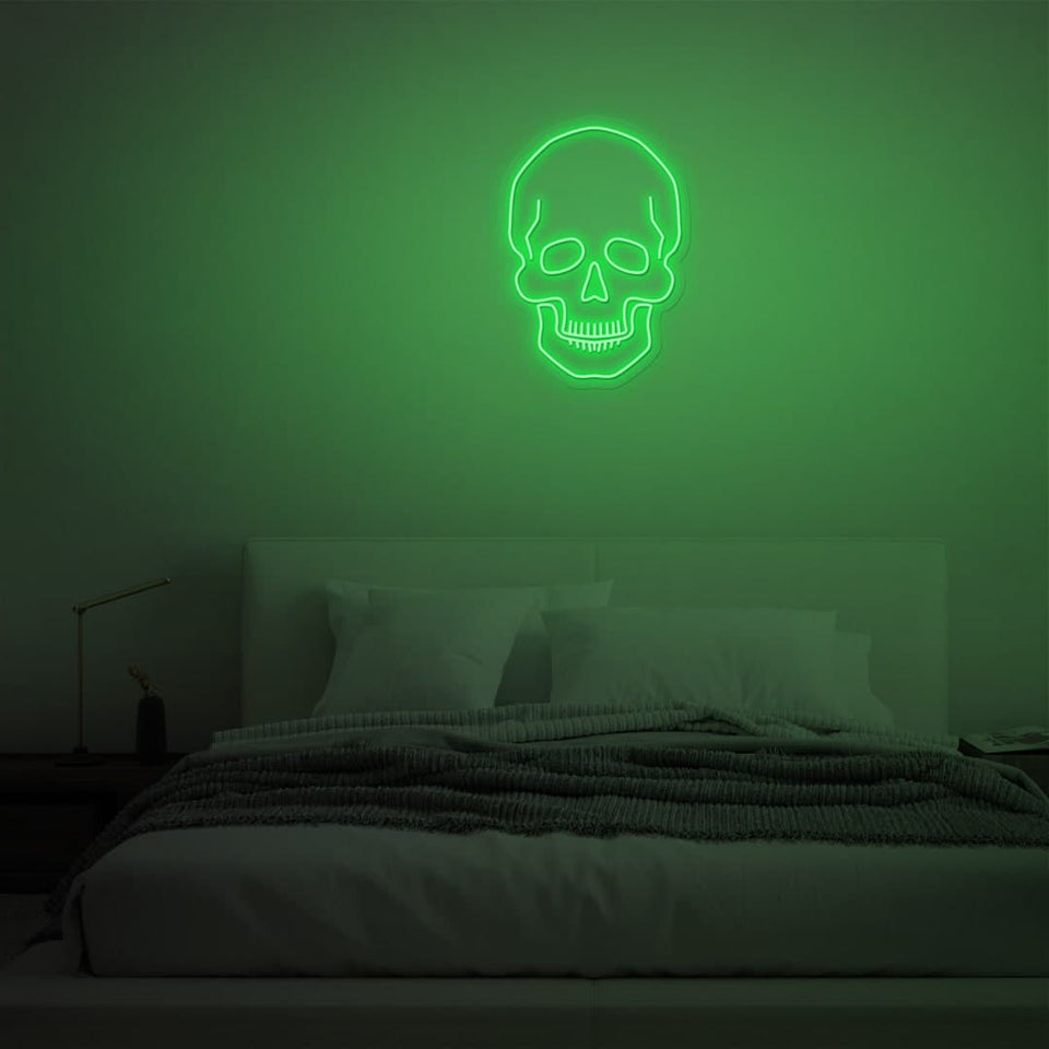 SKULL GREEN COLOR NEON SIGN