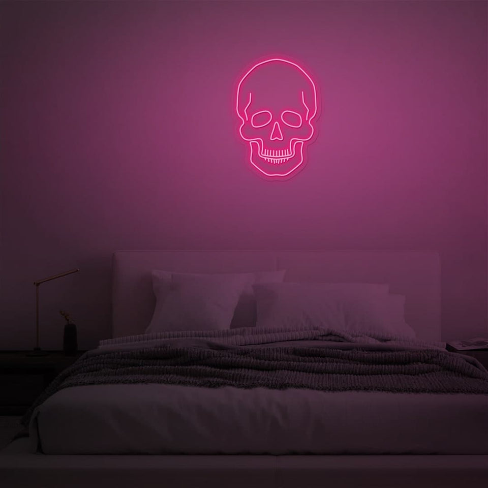 SKULL PINK COLOR NEON SIGN