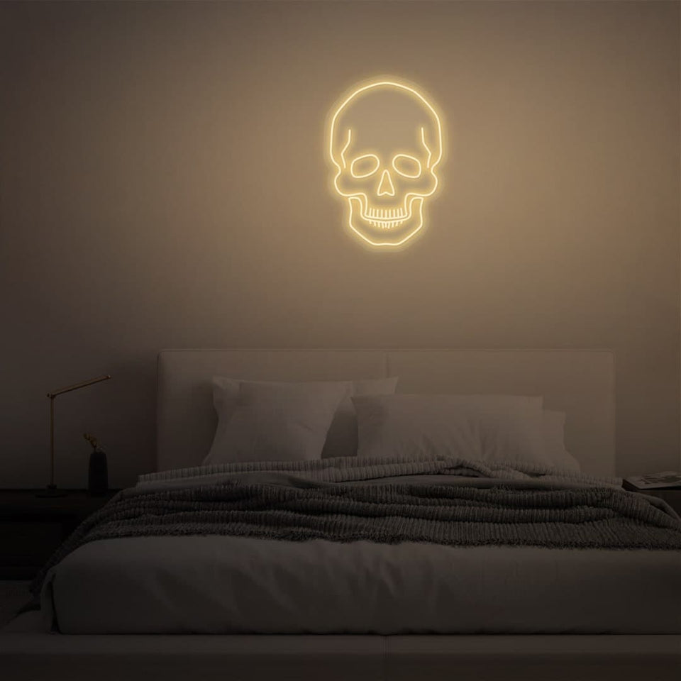 SKULL WARM WHITE COLOR NEON SIGN
