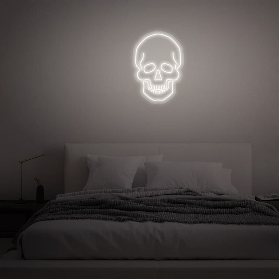 SKULL WHITE COLOR NEON SIGN