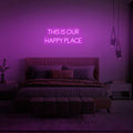 This is our happy place neon sign - 19.7" (50cm) / DEEP GREEN COLOR