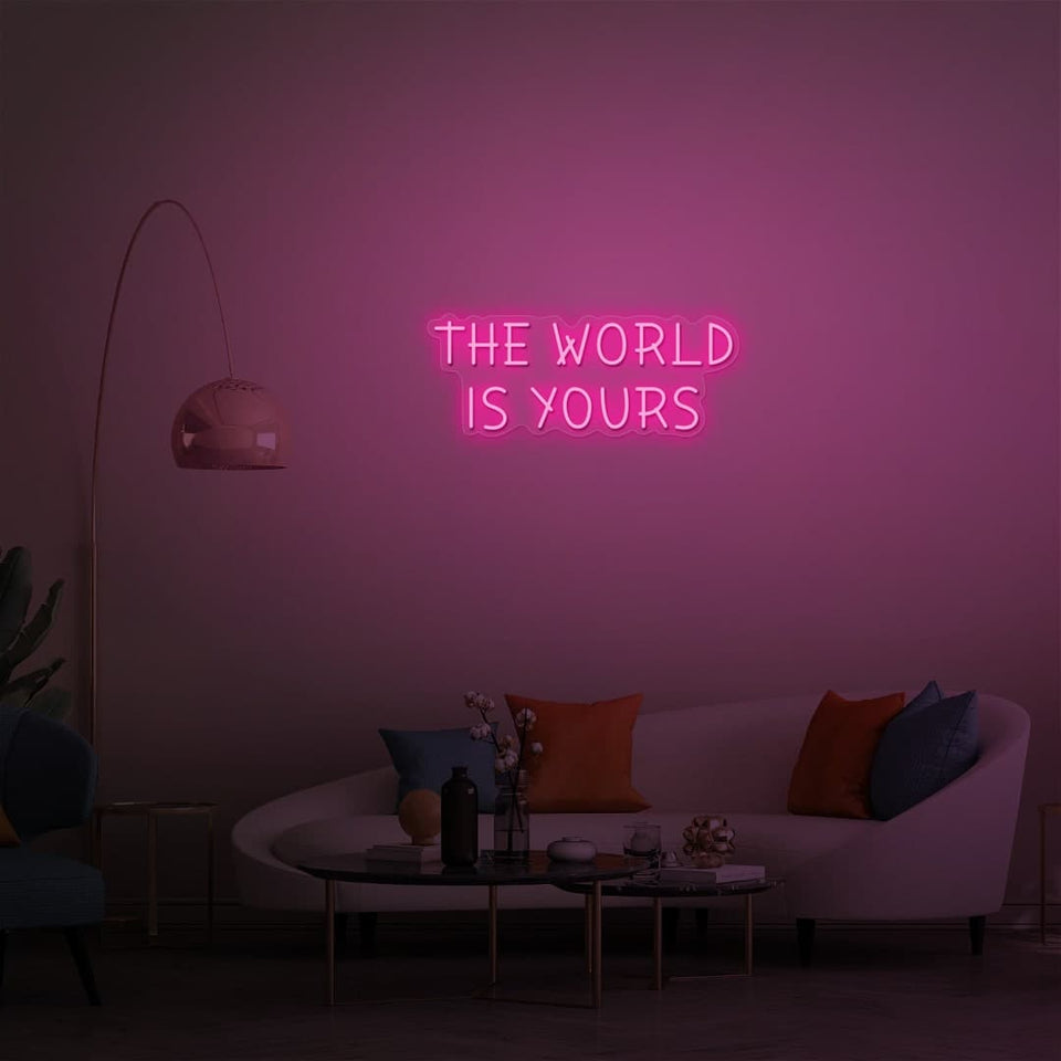 THE WORLD IS YOURS MOCK UP HOT PINK
