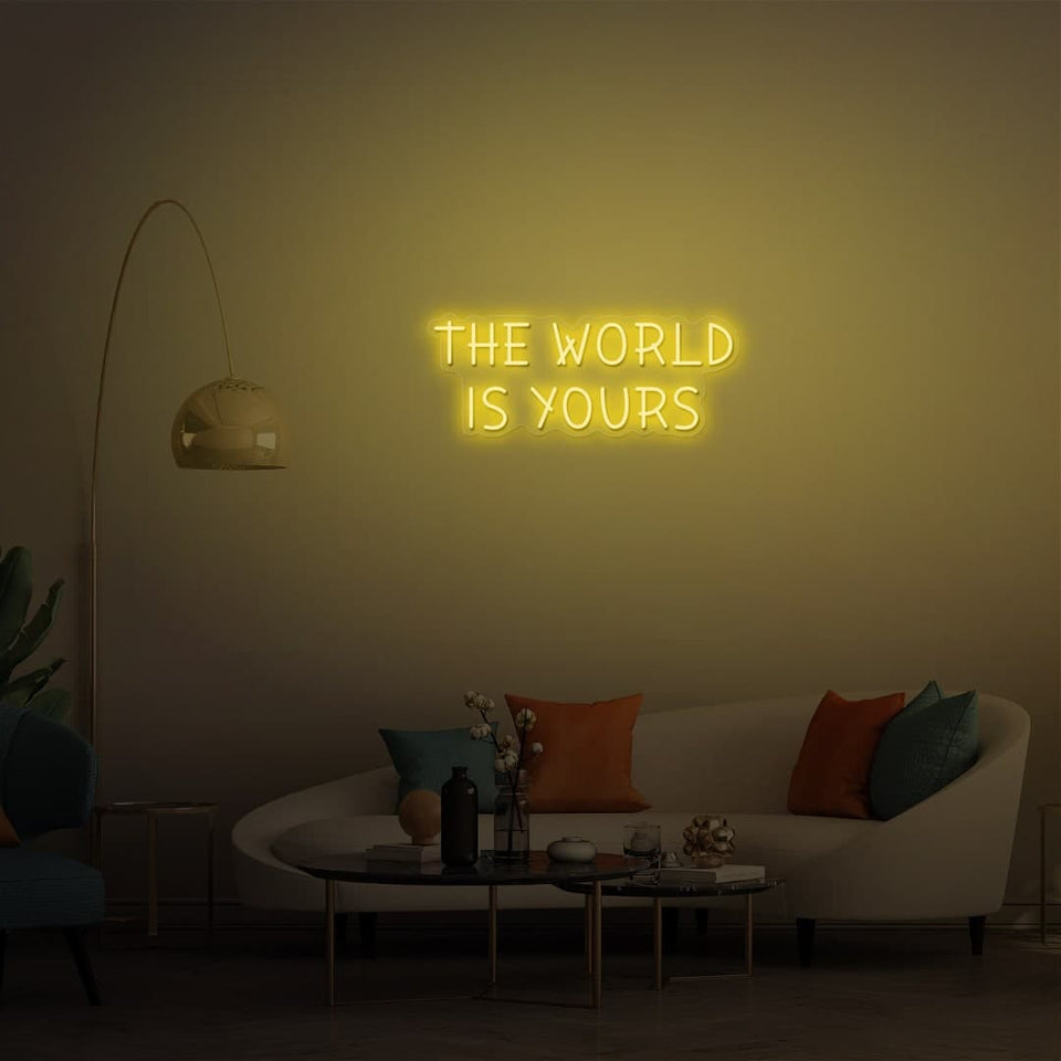 THE WORLD IS YOURS MOCK UP GOLDEN YELLOW